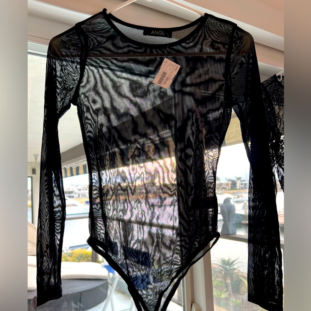 NEW ANGL SHEER BODYSUIT! SIZE S, NEW WITH TAGS!